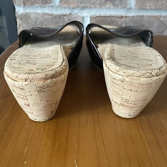 Stuart Weitzman Platform Wedge Sandal 7M Brown Cork Slide Slip On - Picture 11 of 13